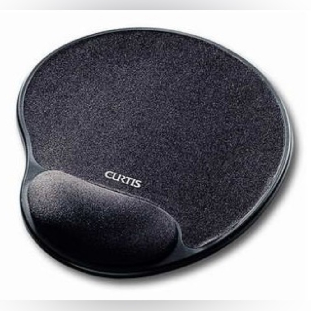 CURTIS BLACK ERGONOMIC MOUSE PAD WITH GEL CUSHION WRIST SUPPORT